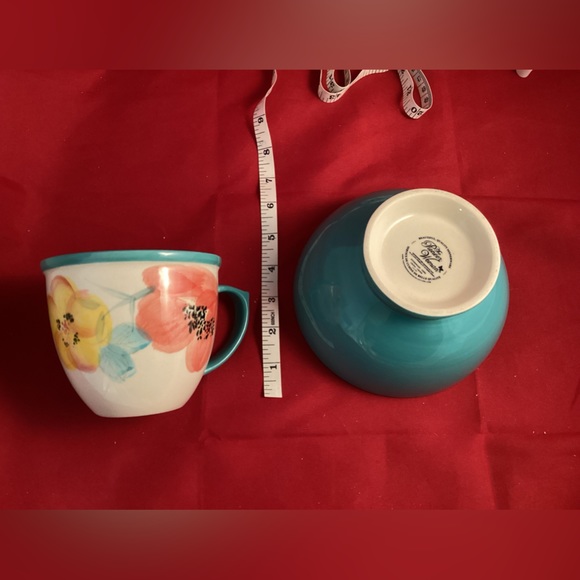 The Pioneer Woman Turquoise Floral Blossom Small Plate Bowl Mug - Picture 11 of 14